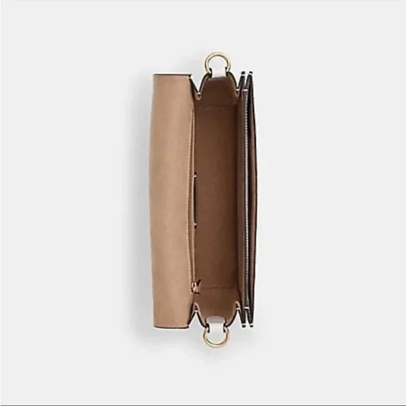 NWT！COACH MORGAN SHOULDER BAG IN SIGNATURE LEATHER (COACH CT856) GOLD/CHALK